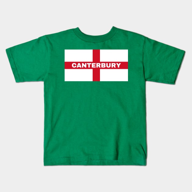Canterbury City in English Flag Kids T-Shirt by aybe7elf